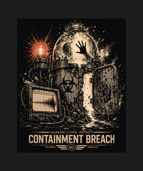 Containment Breach poster tee — black