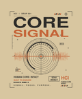Core Signal tee back print on sand — Human Core Intact Drop 001