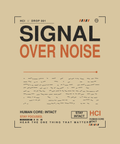 Signal Over Noise tee back print on sand — Human Core Intact Drop 001