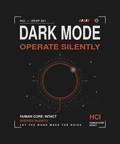 Dark Mode tee back print on black — Human Core Intact Drop 001
