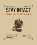 Stay Intact tee back print on sand — Human Core Intact Drop 001