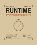 Runtime tee back print on sand — Human Core Intact Drop 001