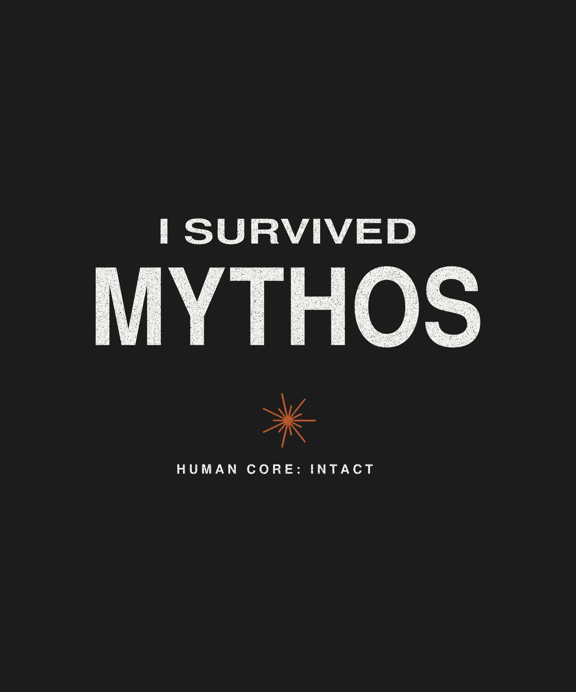 I Survived Mythos tee front print on black — UNIT_001 Drop 002