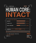 Human Core Intact tee back system scan print on black — UNIT_002 Drop 002