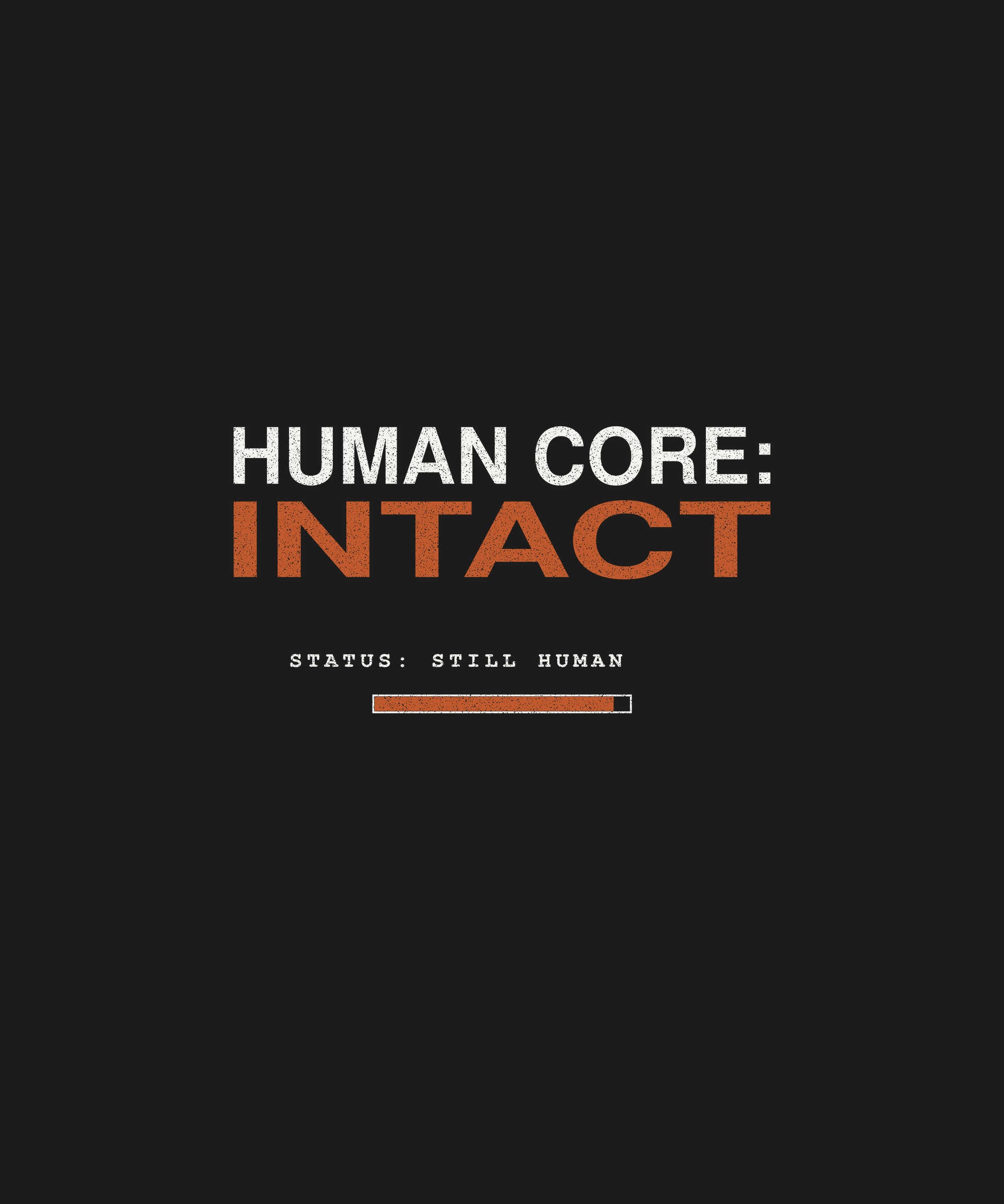 Human Core Intact tee front print on black — UNIT_002 Drop 002