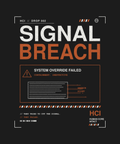 Signal Breach tee back print on black — UNIT_005 Drop 002