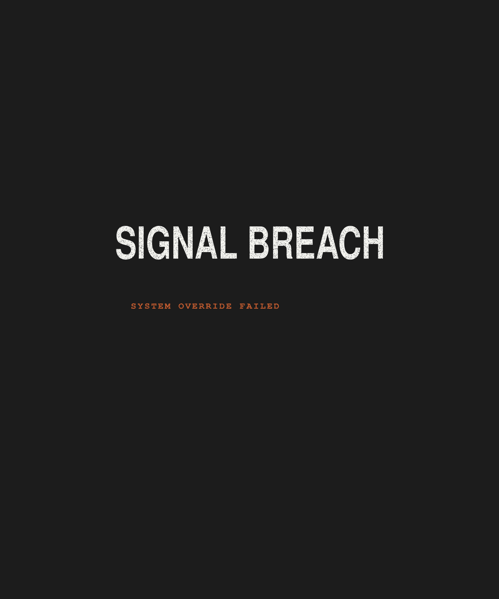 Signal Breach tee front print on black — UNIT_005 Drop 002