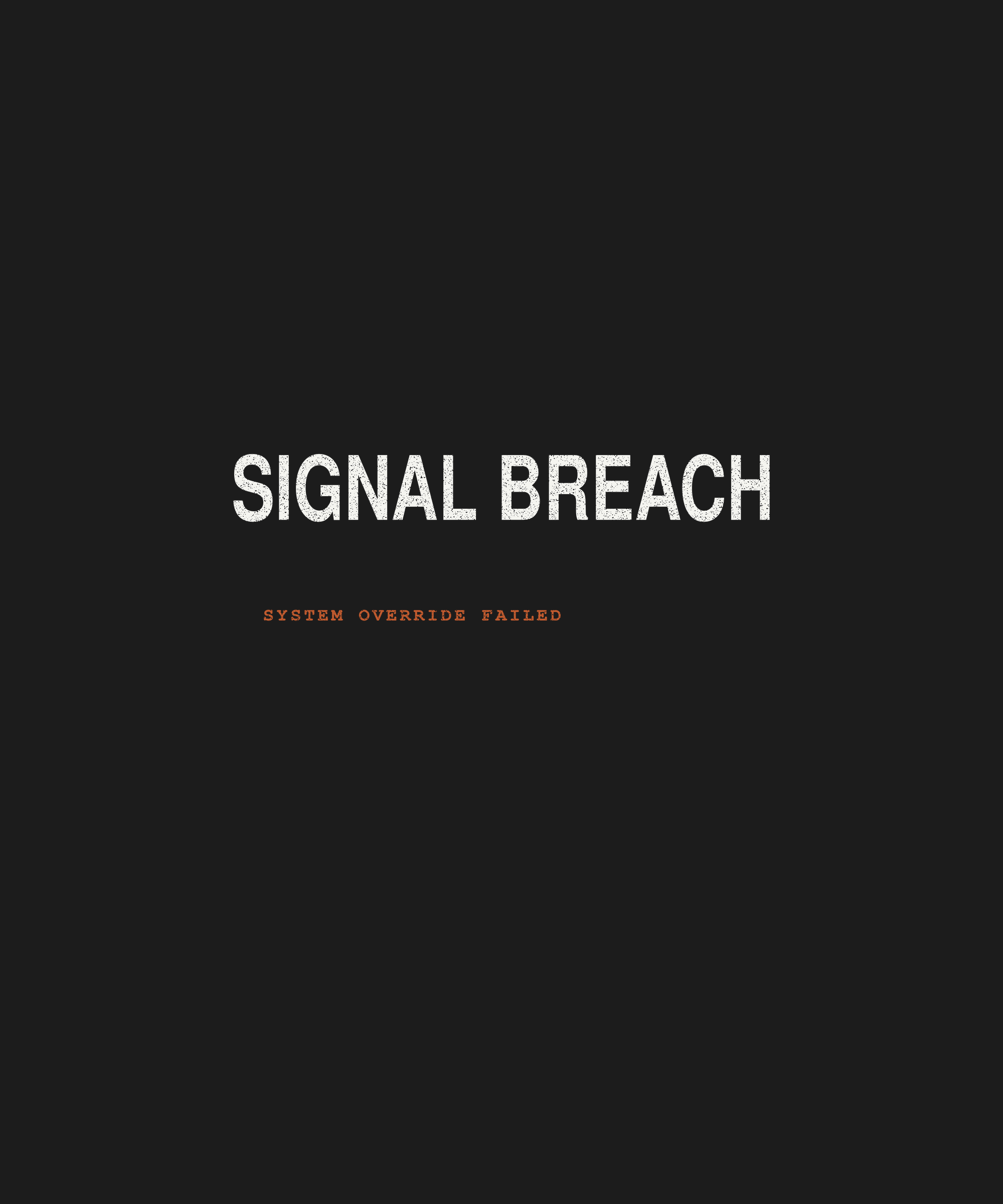 Signal Breach tee front print on black — UNIT_005 Drop 002