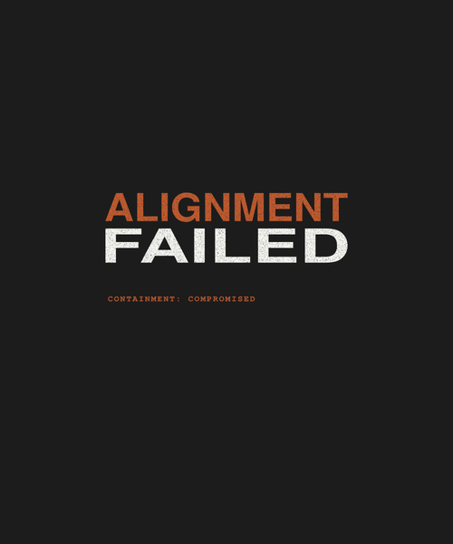 Alignment Failed tee front print on black — UNIT_007 Drop 002