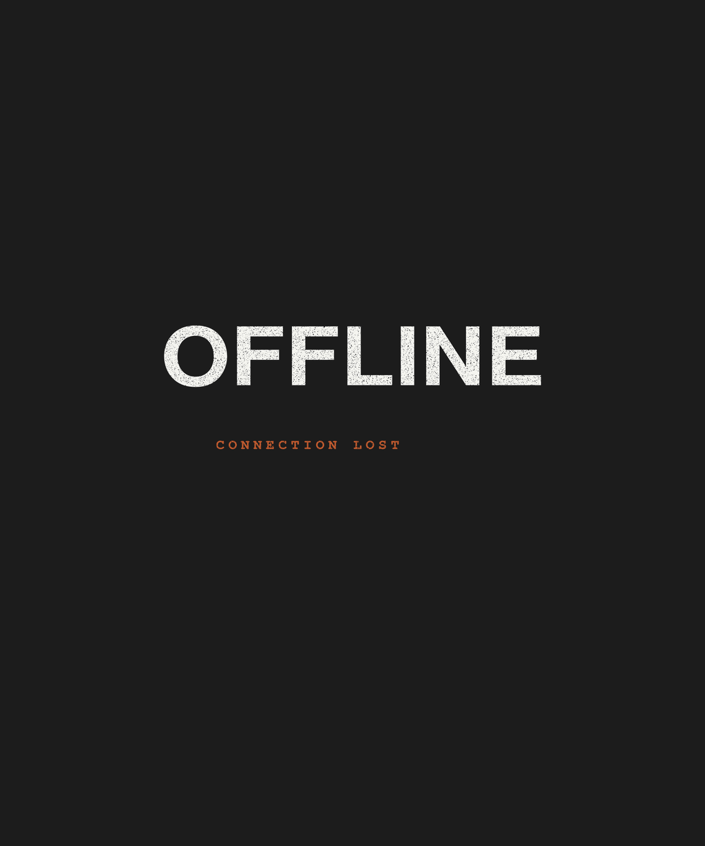 Offline tee front print on black — UNIT_009 Drop 002