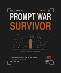 Prompt War Survivor tee back print on black — UNIT_010 Drop 002